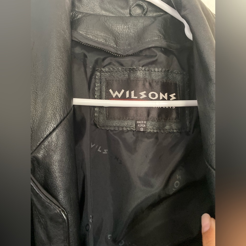 Wilson’s Men/ Women's Black Oversized Leather Jacket - Picture 3 of 10